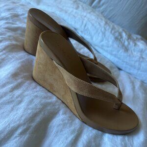 Tony Bianco Avanti Wedge Sandals Never Worn in Wheat Suede, Size 7